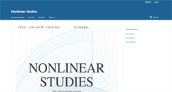 Desktop Screenshot of nonlinearstudies.com